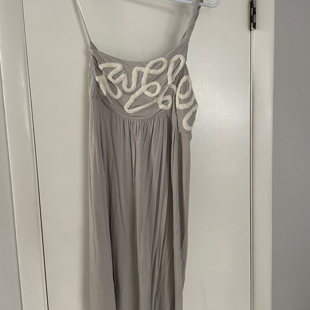 Elegant Gray One Shoulder Strap Dress